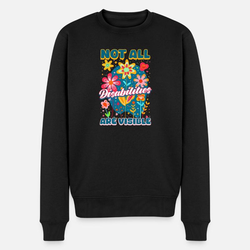 Unsichtbare Behinderung Nicht alle sind sichtbar - Männer Premium Bio Pullover - Schwarz