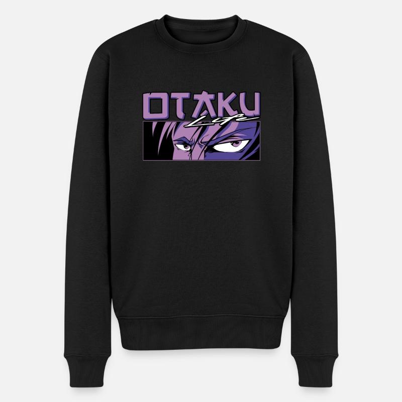 Anime Otaku Life - Männer Premium Bio Pullover - Schwarz