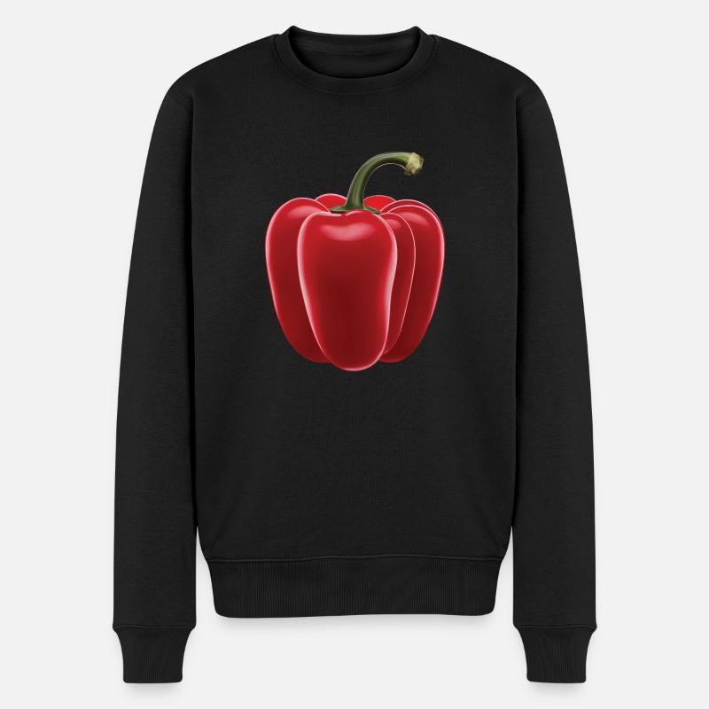 Paprika Geschenk - Männer Premium Bio Pullover - Schwarz