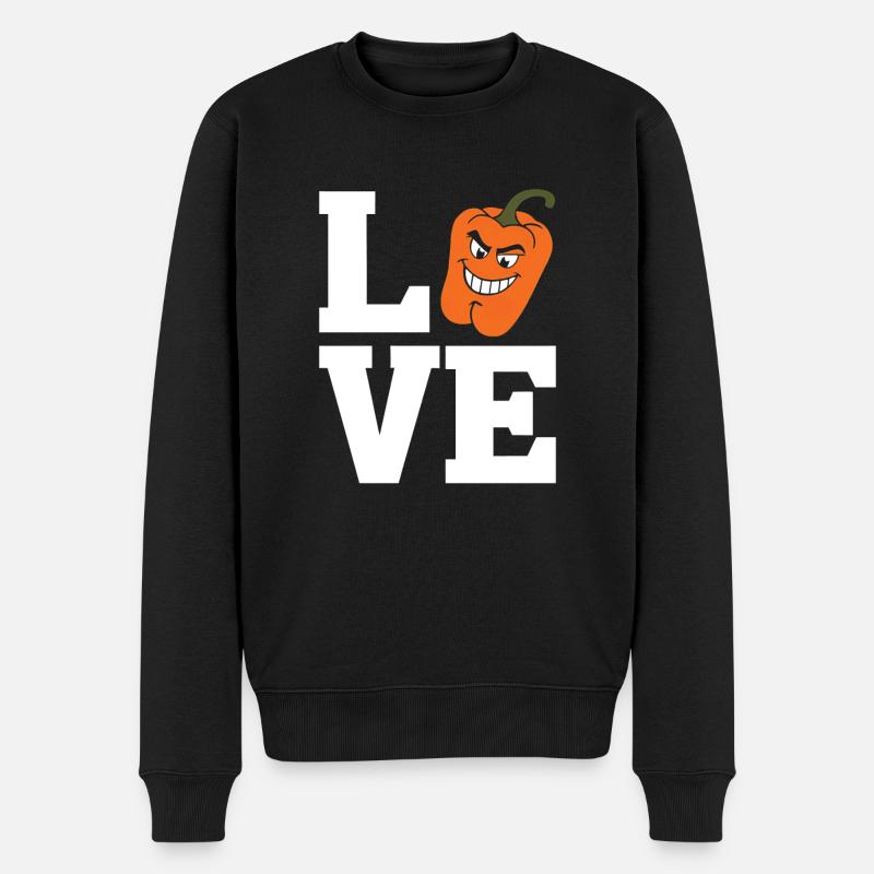 Paprika Geschenk - Männer Premium Bio Pullover - Schwarz