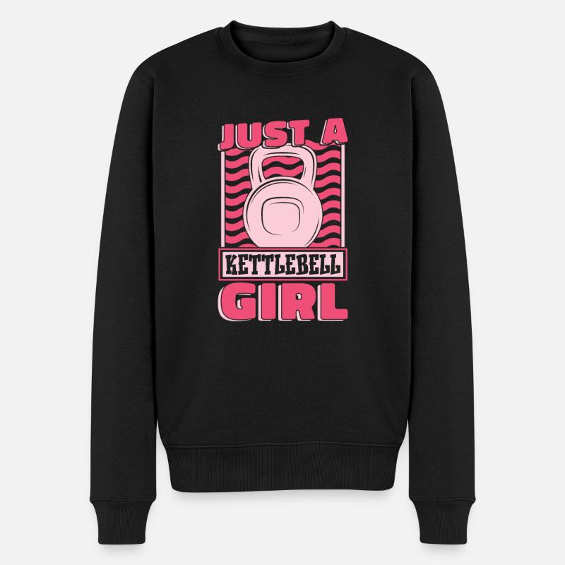 Kettlebell juste une fille kettlebell - Pull Premium bio Homme - noir