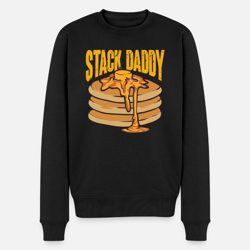 Pancake Frühstück Pfannkuchen - Männer Premium Bio Pullover - Schwarz