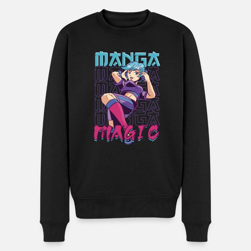 Anime Manga Magic - Männer Premium Bio Pullover - Schwarz