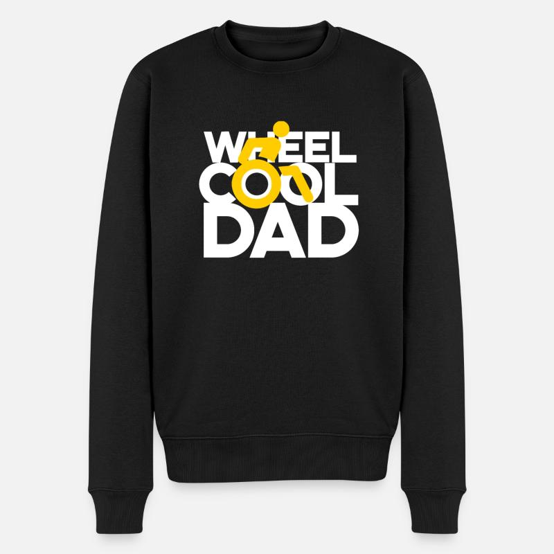 Rollstuhlfahrer Rollifahrer Wheel Cool Dad - Männer Premium Bio Pullover - Schwarz