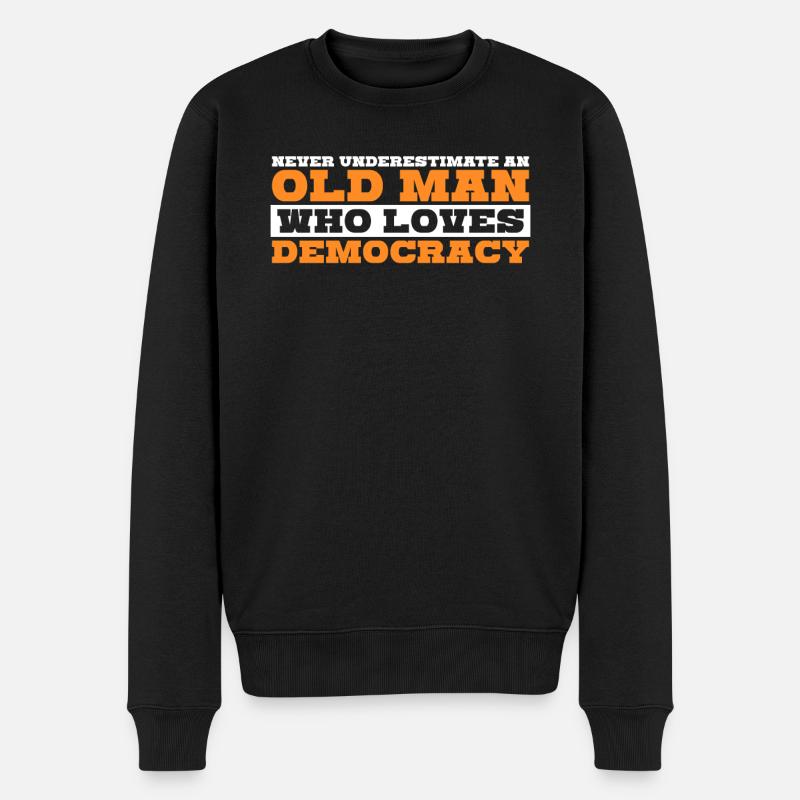 Democratic Democrat Elections Democracy - Männer Premium Bio Pullover - Schwarz