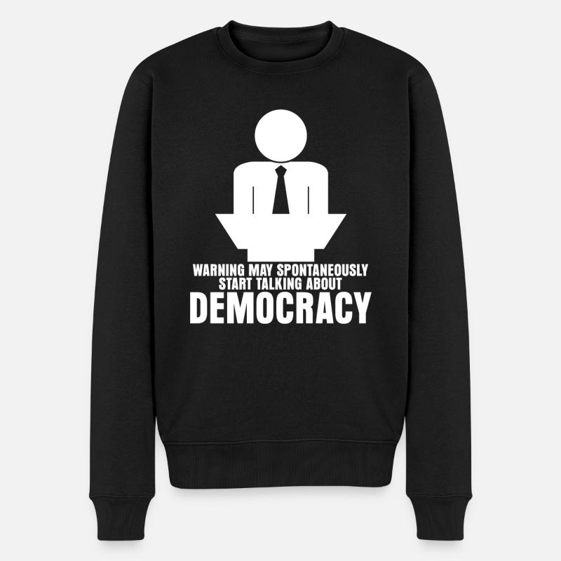 Democracy Joke Democratic Elections - Männer Premium Bio Pullover - Schwarz