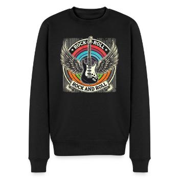 Rock and Roll Kleidung – Dynamische Mode für - Männer Premium Bio Pullover - Schwarz - Vorne - Nico (187cm)
