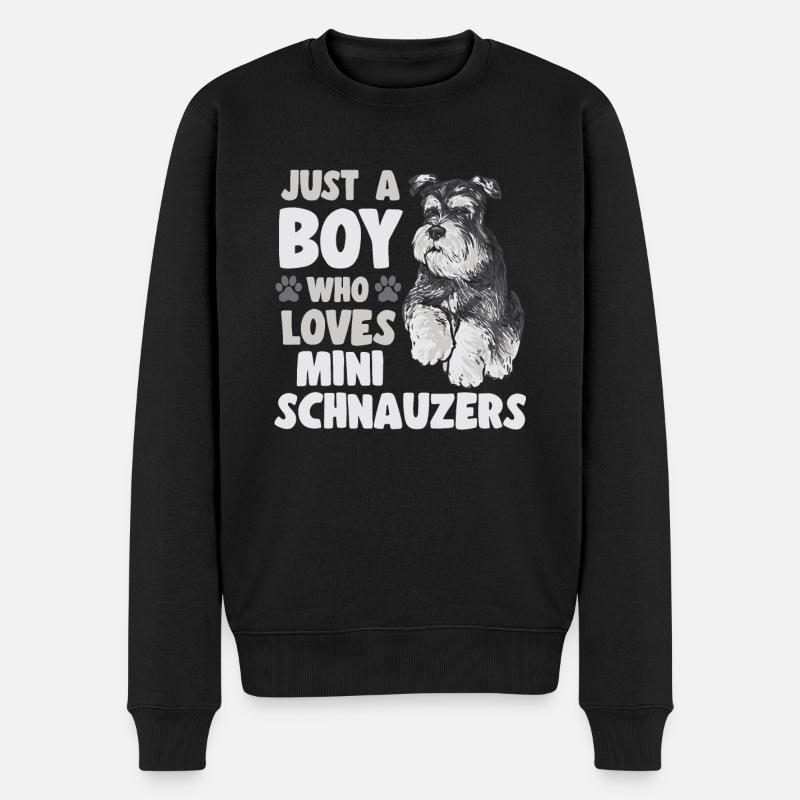 Schnauzer nain Chien Schnauzer - Pull Premium bio Homme - noir