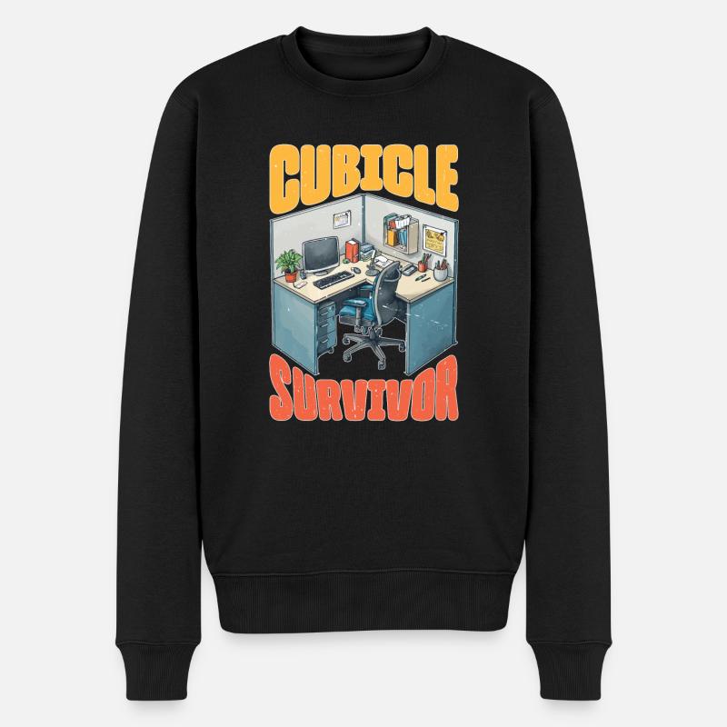 Cubicle Survivor - Männer Premium Bio Pullover - Schwarz