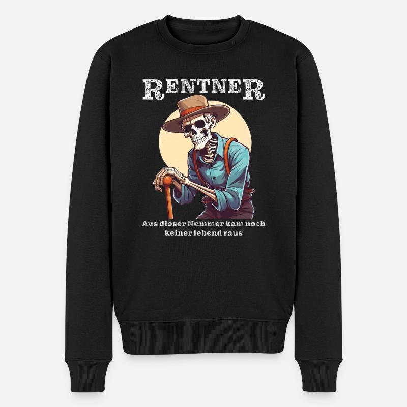RENTNER KNOCHEN - Männer Premium Bio Pullover - Schwarz