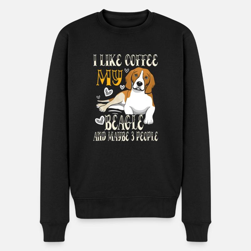 Café Beagle - Pull Premium bio Homme - noir