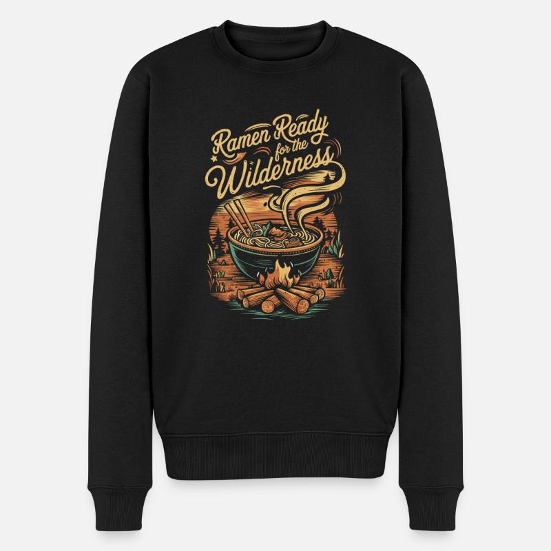 Camping Ramen Lovers - Männer Premium Bio Pullover - Schwarz