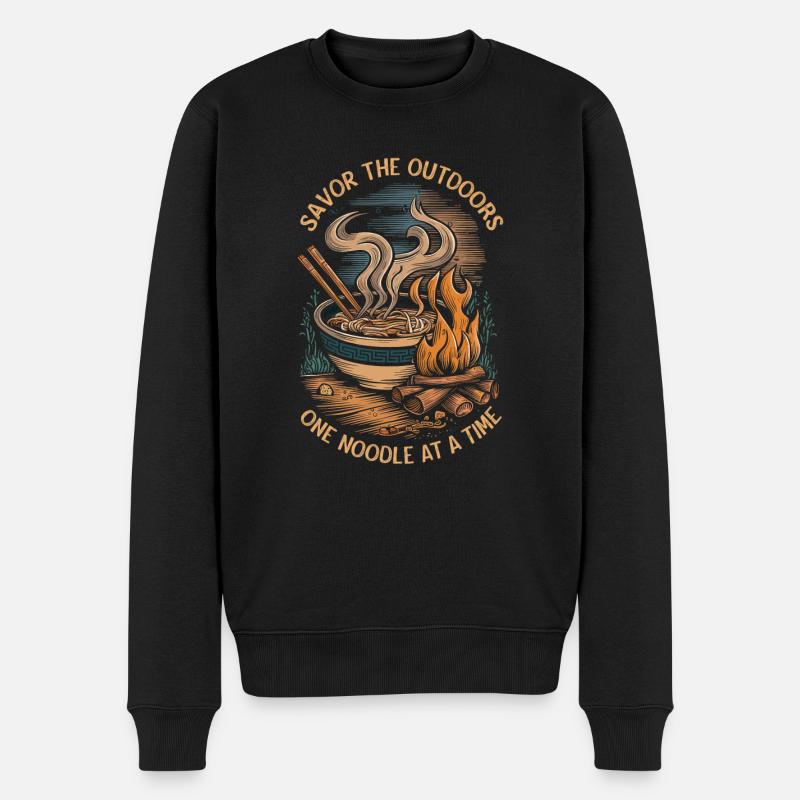 Camping Ramen Lovers - Männer Premium Bio Pullover - Schwarz