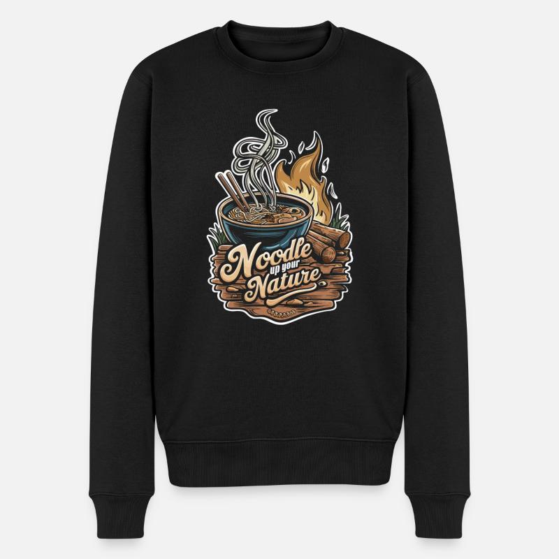 Camping Ramen Lovers - Männer Premium Bio Pullover - Schwarz