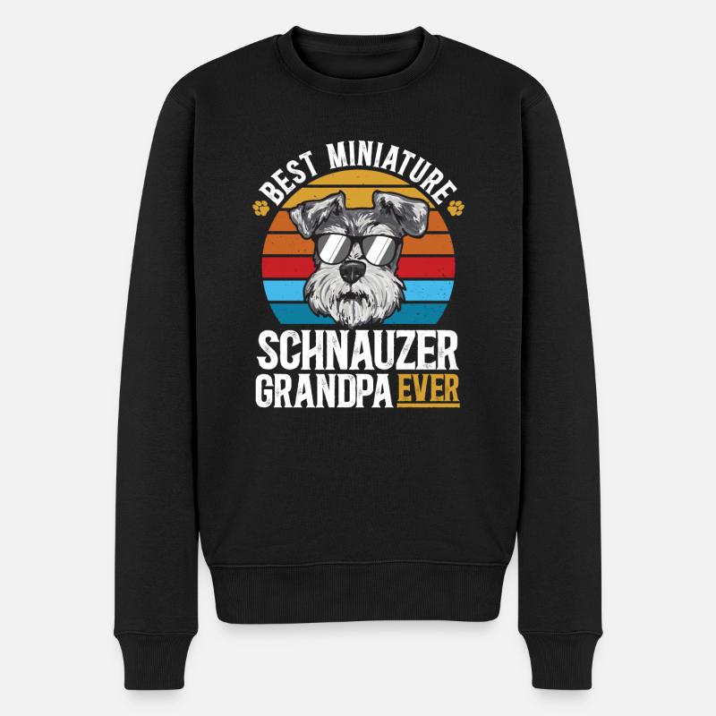 Schnauzer nain Chien Schnauzer - Pull Premium bio Homme - noir