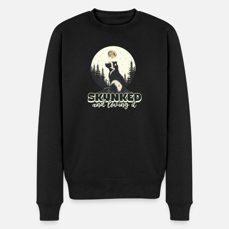Skunk skunked und liebend - Männer Premium Bio Pullover - Schwarz