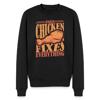 Fried Chicken Fixes Everything Fry Fast Food - Männer Premium Bio Pullover - Schwarz - Vorne - Nico (187cm)