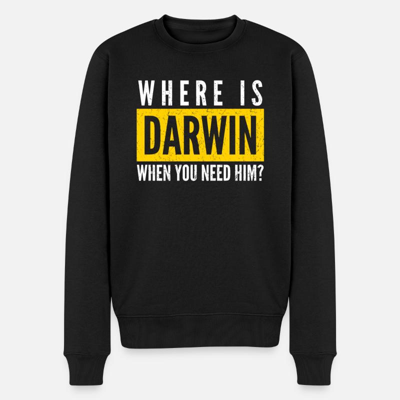 Misanthrope Darwin Award Darwinism - Männer Premium Bio Pullover - Schwarz