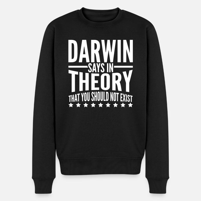 Misanthrope Darwin Darwinism - Männer Premium Bio Pullover - Schwarz