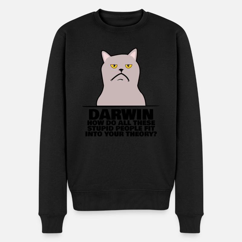 Darwin Award Misanthrope Joke Darwinism - Männer Premium Bio Pullover - Schwarz