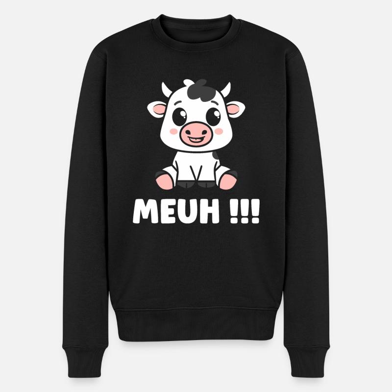 vache - Pull Premium bio Homme - noir