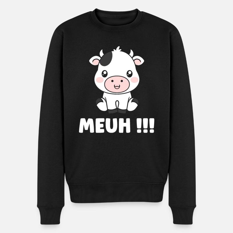 vache - Pull Premium bio Homme - noir