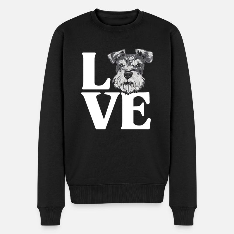 Zwergschnauzer Hund Schnauzer - Männer Premium Bio Pullover - Schwarz