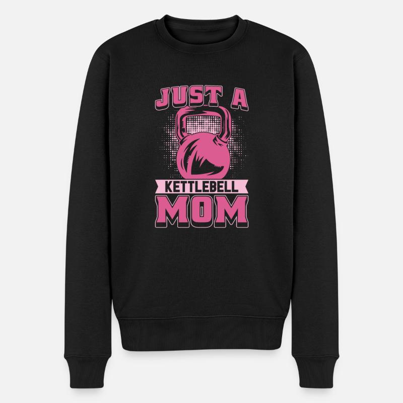 Kettlebell Mutter Just A Kettlebell Mom - Männer Premium Bio Pullover - Schwarz