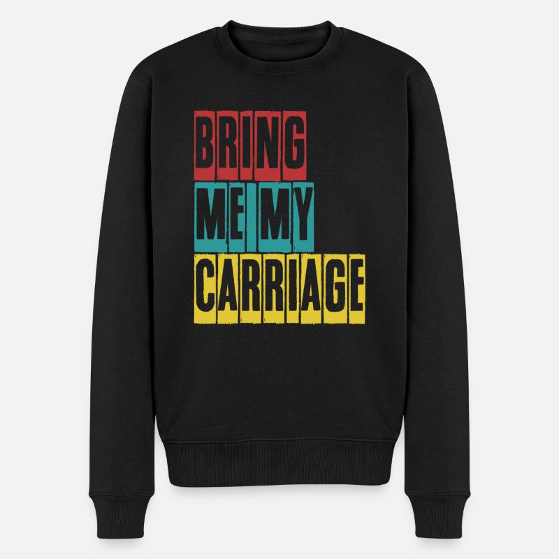 Horse Carriage Coachman Coachmen - Männer Premium Bio Pullover - Schwarz