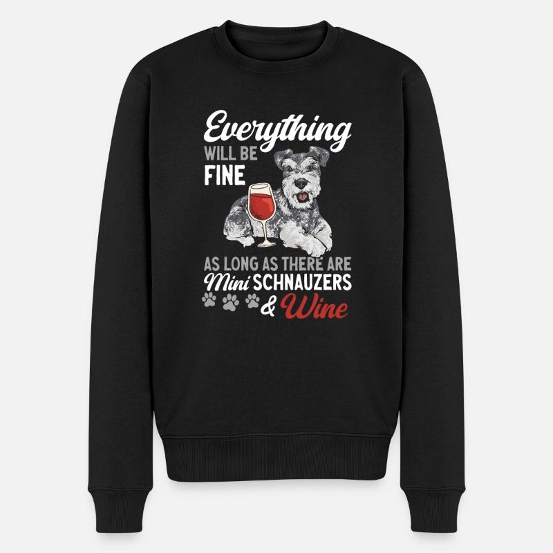 Schnauzer nain Chien Schnauzer - Pull Premium bio Homme - noir