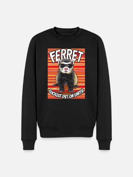 Ferret Coolest Pet On Earth Retro Sunglasses - Men's Premium Organic Jumper - black