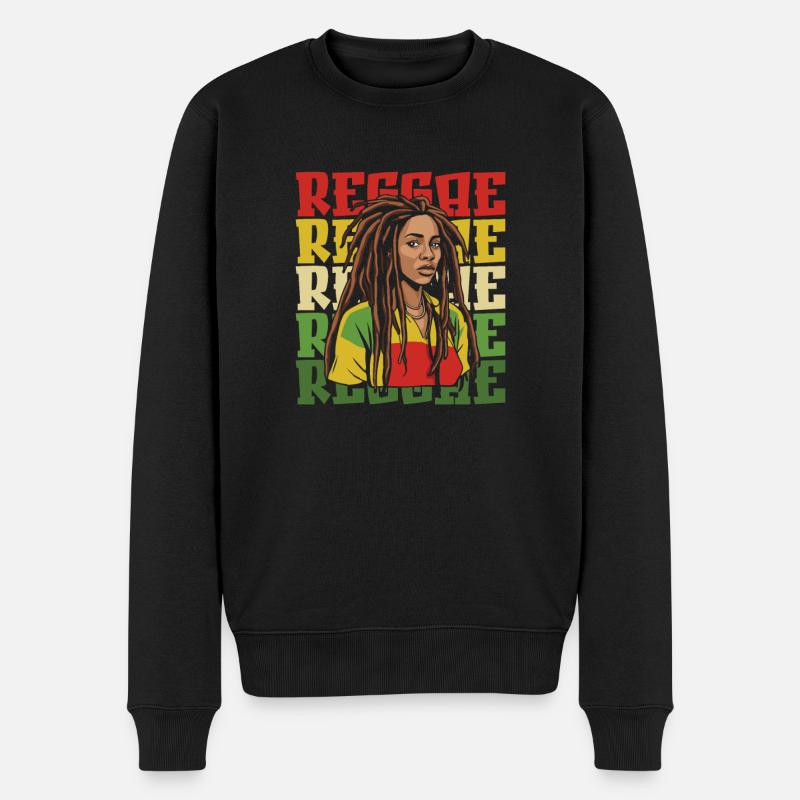 Reggae - Männer Premium Bio Pullover - Schwarz