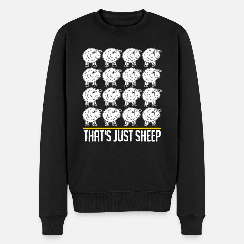 Many Sheep - Männer Premium Bio Pullover - Schwarz