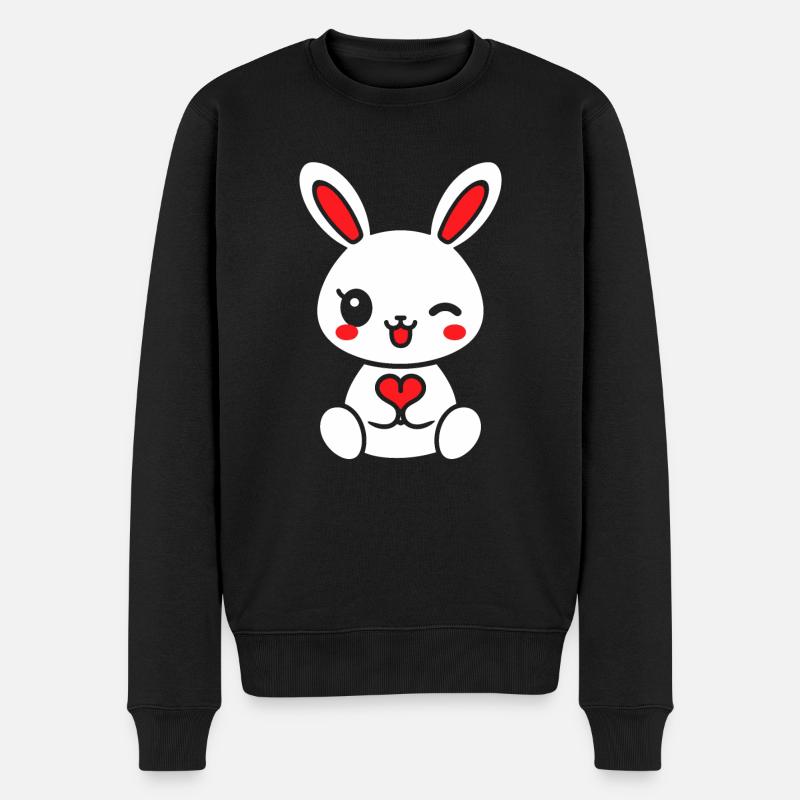 Kleiner Baby-Hase - Männer Premium Bio Pullover - Schwarz