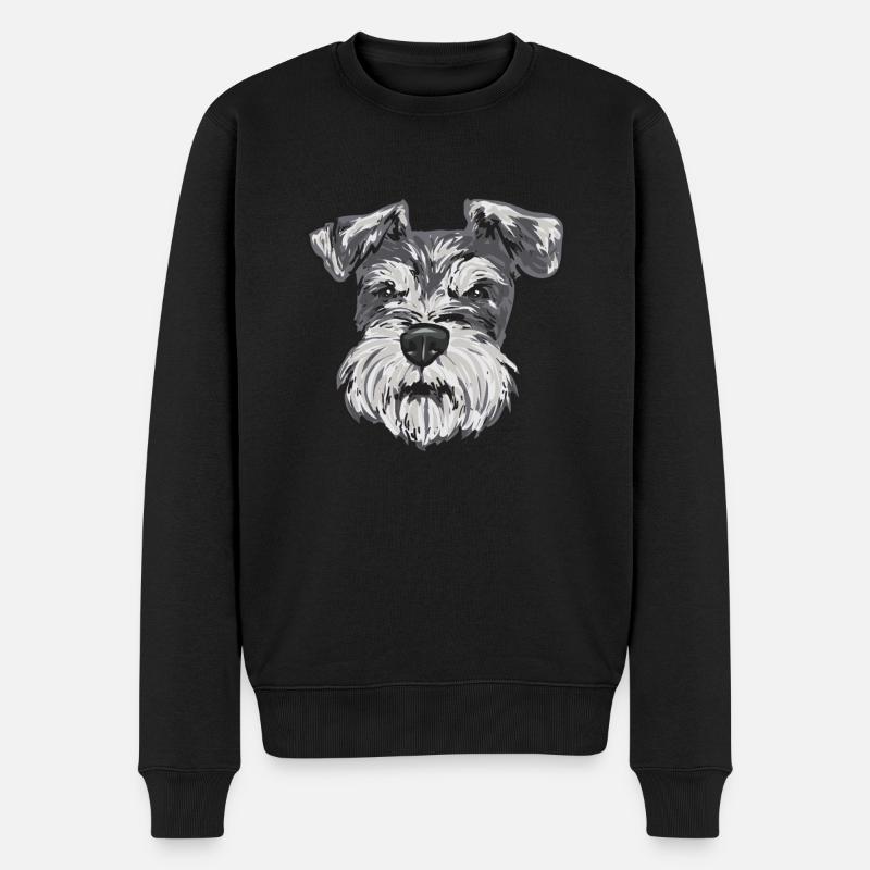 Zwergschnauzer Hund Schnauzer - Männer Premium Bio Pullover - Schwarz