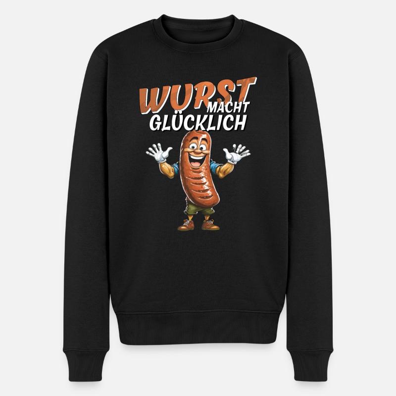 LA SAUCISSE VOUS REND HEUREUX - Pull Premium bio Homme - noir
