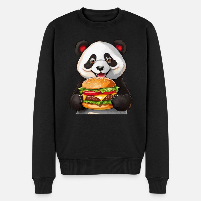 BURGER À L’OURS PANDA - Pull Premium bio Homme - noir