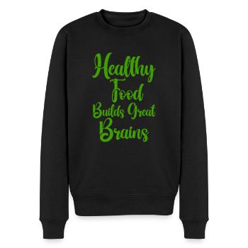 Les aliments sains construisent un excellent cerveau - Pull Premium bio Homme - noir - Devant - Nico (187cm)