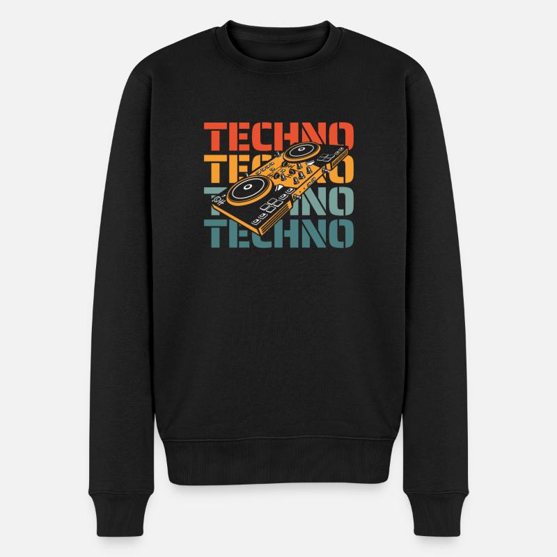 Techno Raver - Pull Premium bio Homme - noir