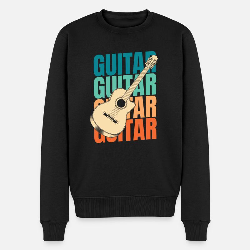 Akustikgitarre - Männer Premium Bio Pullover - Schwarz