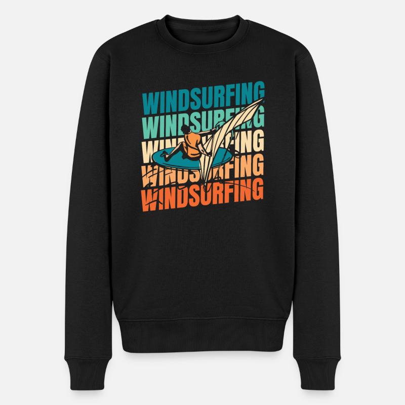 Windsurfen Windsurfer - Männer Premium Bio Pullover - Schwarz
