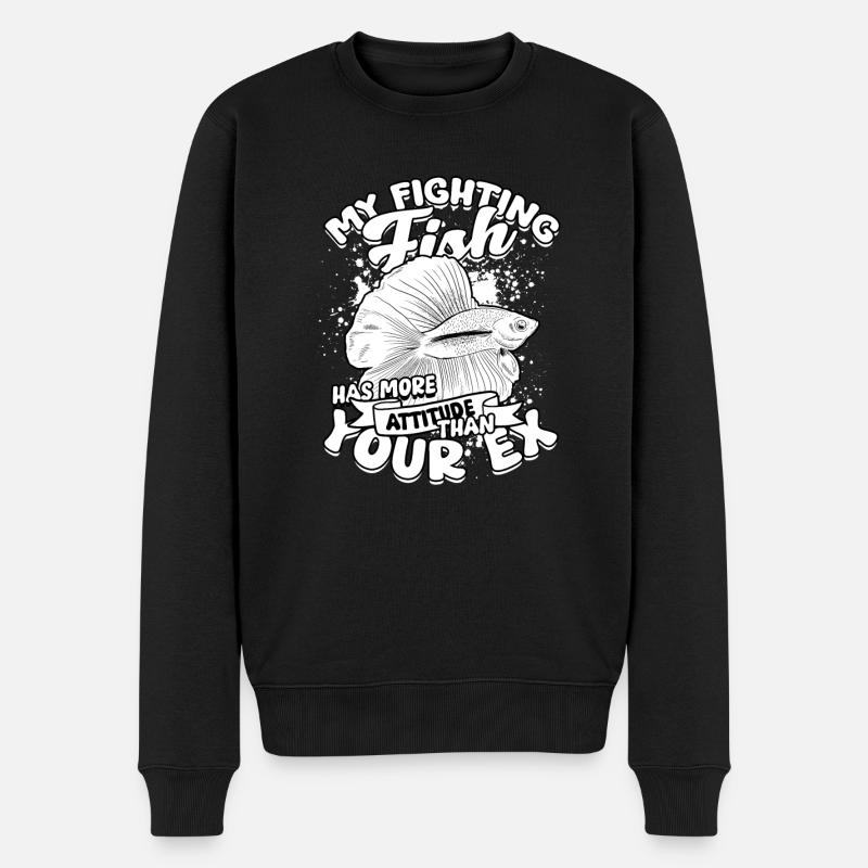 Kampffisch Siamesische Kampffische - Männer Premium Bio Pullover - Schwarz