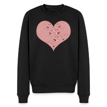Taupe nue Rat Coeur - Pull Premium bio Homme - noir - Devant - Nico (187cm)