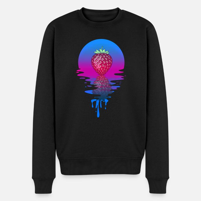 Fraise coucher de soleil - Pull Premium bio Homme - noir