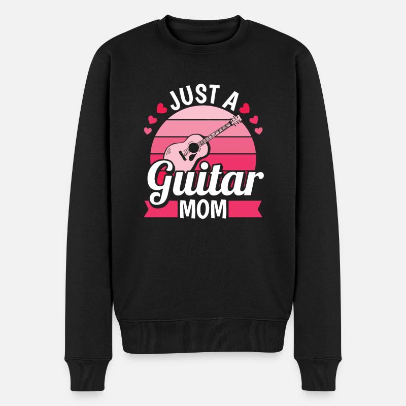 Akustikgitarre Just A Guitar Mom - Männer Premium Bio Pullover - Schwarz