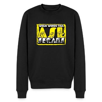 ASL Dolmetscher Gebärdensprache - Männer Premium Bio Pullover - Schwarz - Vorne - Nico (187cm)