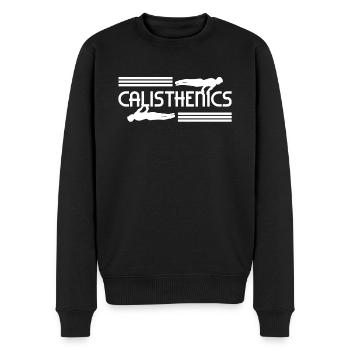 Calisthenics Street Workout Gymnastics Fitness - Men's Premium Organic Jumper - black - Front - Nico (187cm)