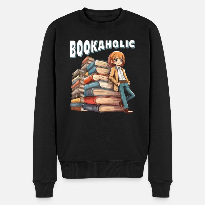 LIVRES BOOKAHOLIC - Pull Premium bio Homme - noir