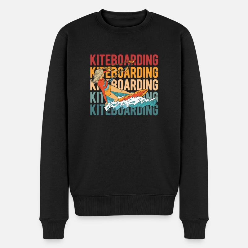 Kitesurfer Kitesurfen Kiten Kitesurfing - Männer Premium Bio Pullover - Schwarz