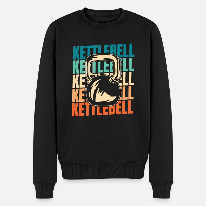 Kettlebell - Männer Premium Bio Pullover - Schwarz